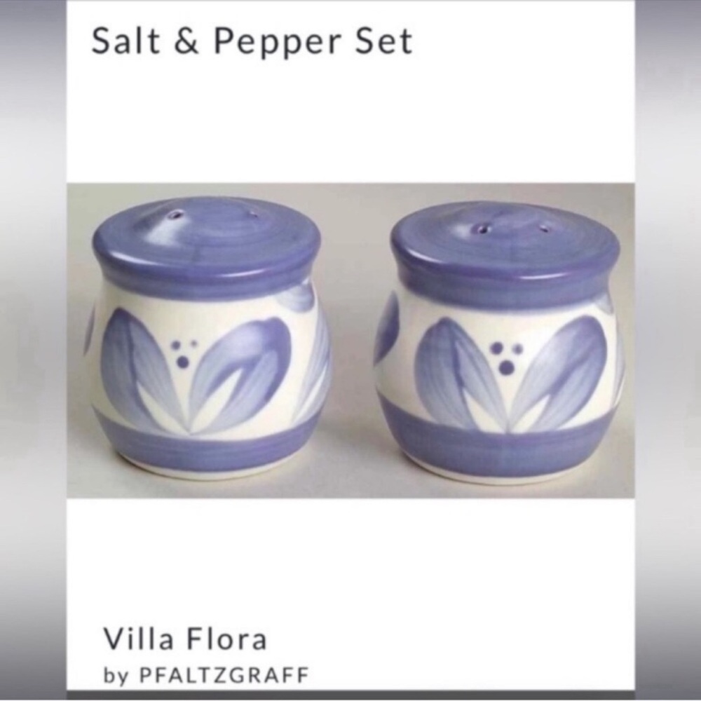 PFALTZGRAFF Villa Flora Pattern Salt & Pepper Shakers Discontinued Hard to find